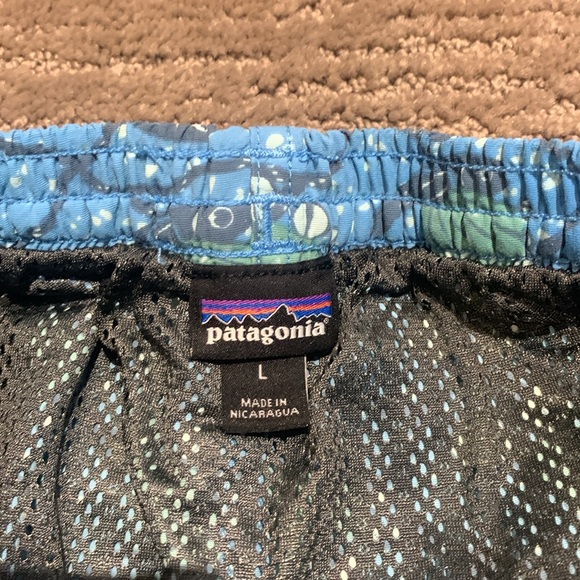 Patagonia Mens Baggies Swim Trunks In Hexy Fish Radar Blue Size Large - Picture 5 of 8